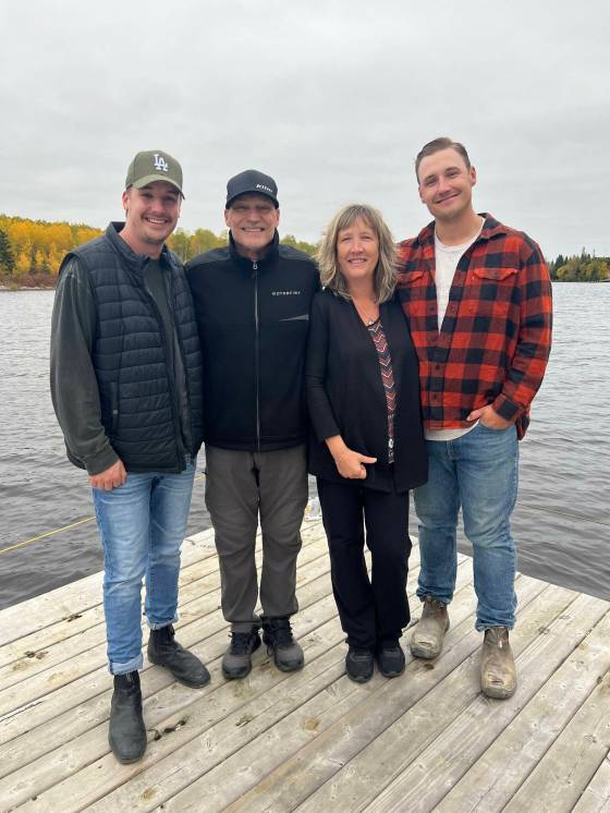 Brian Smiley with wife Linda and sons Lane (far left) and Blake. (Supplied)