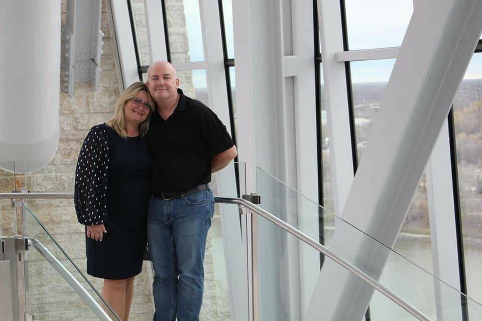 Jenner and his wife, Wendy Van Loon, at the Canadian Museum for Human Rights. (Supplied)