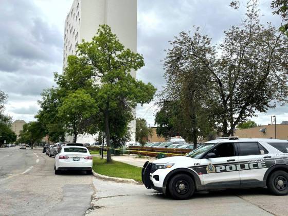 The assault scene just north of 444 Kennedy Street on Tuesday. (Ruth Bonneville / Free Press)