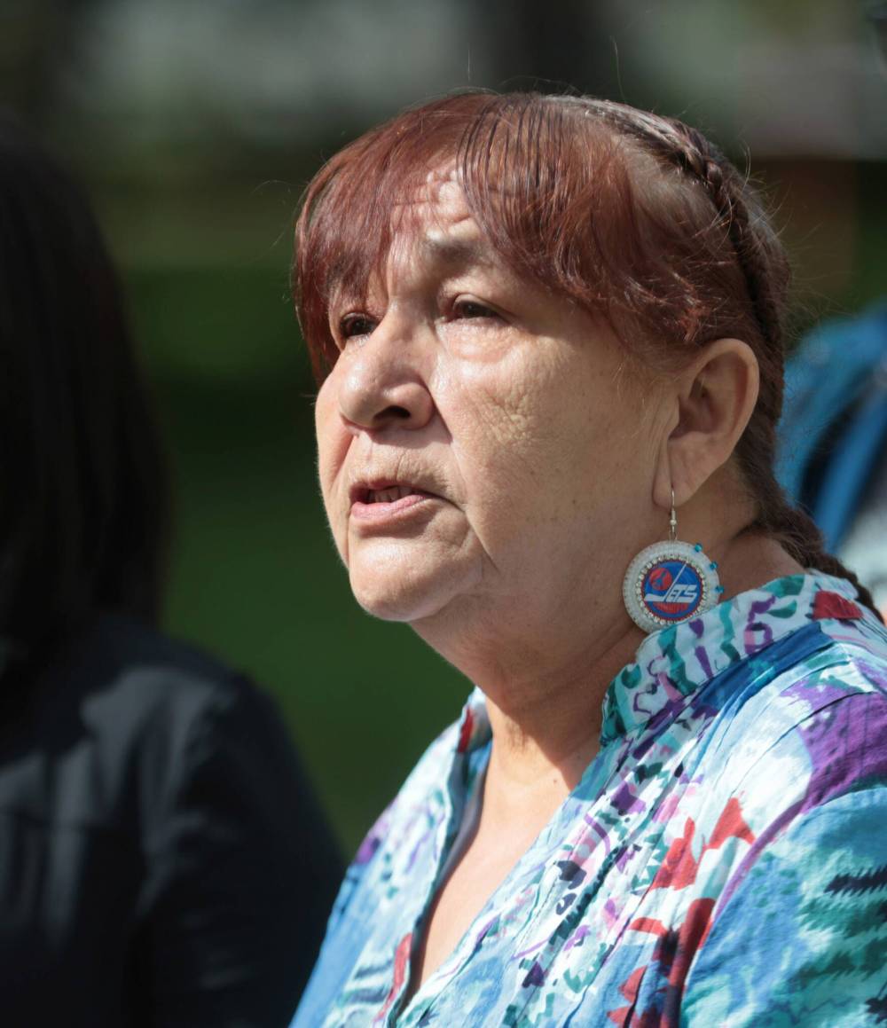 Ruth Bonneville / Free Press
Donna Bartlett, Marcedes Myran’s grandmother, went to the landfill site on Tuesday along with other family members and Harris’s family.
