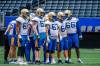 NIC ADAM / FREE PRESS
                                The Blue Winnipeg Blue Bombers offensive line is working on regaining its reputation as a dominant force.
