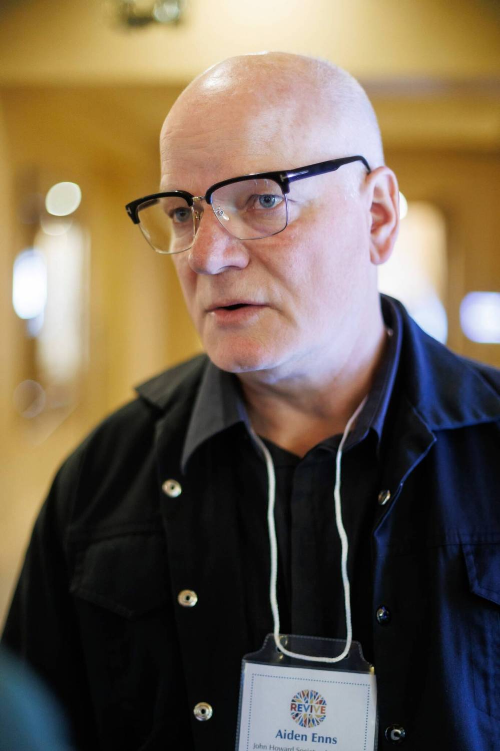 MIKE DEAL / FREE PRESS
 Aiden Enns, Interim Executive Director of the John Howard Society of Manitoba, at REVIVE.