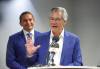RUTH BONNEVILLE / FREE PRESS FILES 
                                Former NDP premier Gary Doer speaks as future NDP premier Wab Kinew listens at an event in September 2023.