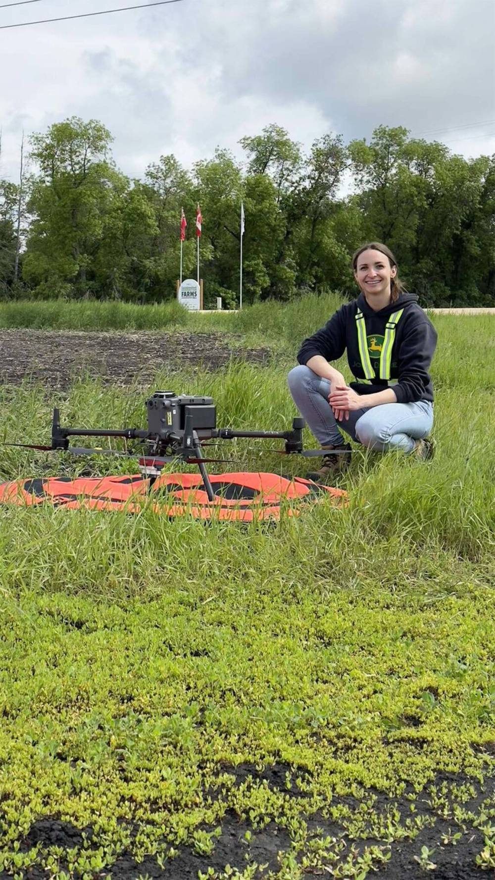 SUPPLIED EMILI Innovation Farms Manager Leanne Koroscil with the drone she uses to gather data