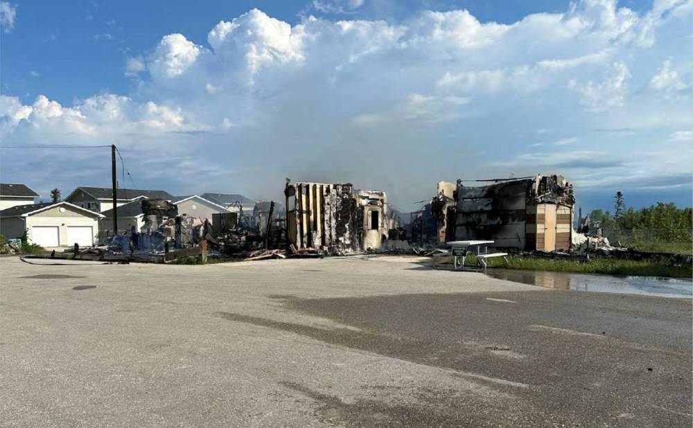 The nursing station in Chemawawin Cree Nation burned down Monday morning. (Supplied)