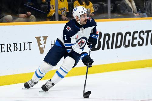Dylan DeMelo and the Winnipeg Jets have agreed to a four-year contract extension which includes an average annual value of $4.9 million. (Mark Zaleski / The Associated Press files)