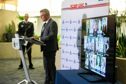 Crown attorney Chris Vanderhooft explains the decision to not lay charges for the Carberry collision at a news conference Wednesday. (Mikaela MacKenzie / Free Press)