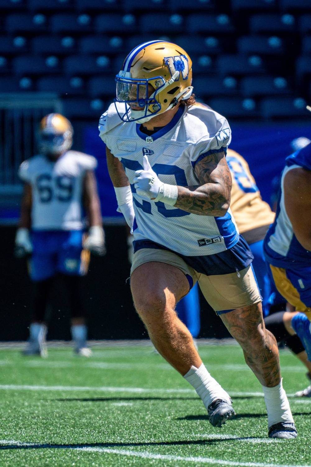 NIC ADAM / FREE PRESS Winnipeg Blue Bombers’ Brady Oliveira (20)