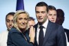 FILE - Leader of the French far-right National Rally Marine Le Pen, left, and lead candidate of the party for the upcoming European election Jordan Bardella during a political meeting on June 2, 2024 in Paris. Jordan Bardella, Le Pen's 28-year-old protégé who she'd been hoping to install as prime minister, grumbled that 