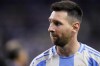 Argentina's Lionel Messi walks off the field at the end of the half time during a Copa America quarterfinal soccer match against Ecuador in Houston, Thursday, July 4, 2024. (AP Photo/Julio Cortez)