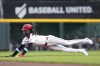 Cincinnati Reds' Elly De La Cruz steals second base during the first inning of a baseball game against the Colorado Rockies, Monday, July 8, 2024 in Cincinnati. (AP Photo/Jeff Dean)