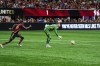 Atlanta United forward Jamal Thiaré, right, approaches Toronto FC goalkeeper Luka Gavran, right, during the second half of an MLS soccer match, Saturday, June 29, 2024, in Atlanta. The goalkeeping fraternity and Gavran's teammates were quick to offer support when the young Toronto FC 'keeper conceded a freakish goal in a 2-1 loss June 20 at Atlanta United. THE CANADIAN PRESS/AP/Danny Karnik