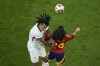 Jules Kounde of France, left, and Spain's Marc Cucurella fight for the ball during a semifinal match between Spain and France at the Euro 2024 soccer tournament in Munich, Germany, Tuesday, July 9, 2024. (AP Photo/Ebrahim Noroozi)