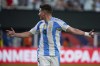 Argentina's Julian Alvarez celebrates scoring his side's opening goal against Canada during a Copa America semifinal soccer match in East Rutherford, N.J., Tuesday, July 9, 2024. THE CANADIAN PRESS/AP-Pamela Smith