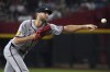 Atlanta Braves pitcher Chris Sale throws against the Arizona Diamondbacks in the first inning during a baseball game, Tuesday, July 9, 2024, in Phoenix. (AP Photo/Rick Scuteri)