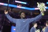 Frederick Richard smiles after being named to the 2024 Olympic team at the United States Gymnastics Olympic Trials on Saturday, June 29, 2024, in Minneapolis. (AP Photo/Charlie Riedel)