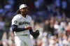 Seattle Mariners relief pitcher Andrés Muñoz reacts after the final out in a win over the Baltimore Orioles in a baseball game Thursday, July 4, 2024, in Seattle. (AP Photo/Lindsey Wasson)