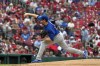 Chicago Cubs starting pitcher Kyle Hendricks throws during the first inning of a baseball against the St. Louis Cardinals game Friday, July 12, 2024, in St. Louis. (AP Photo/Jeff Roberson)