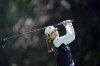 Ayaka Furue, of Japan, plays on the fourth hole during the last round of the Evian Championship women's golf tournament, in Evian, eastern France, Sunday, July 14, 2024. (AP Photo/Laurent Cipriani)