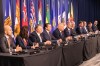 Canada's premiers are scheduled for three days of meetings in Halifax this week. Premiers attend a press conference at the meeting of the Council of the Federation, where Canada's provincial and territorial leaders meet, in Halifax, Monday, Nov. 6, 2023. THE CANADIAN PRESS/Kelly Clark