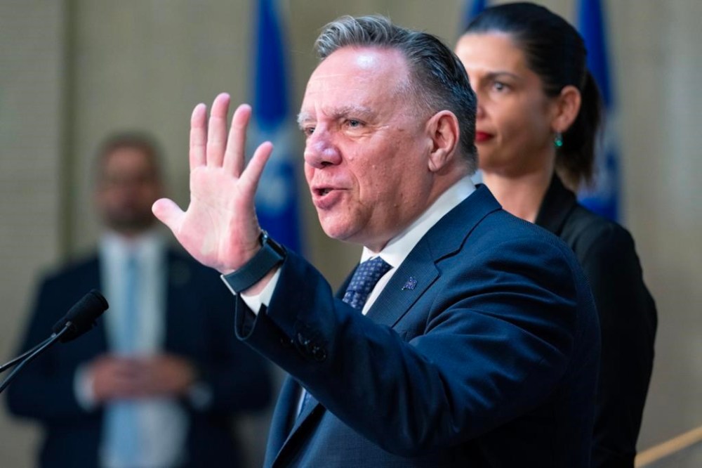 Coalition Avenir Québec Leader and Premier François Legault presents the government’s end-of-session results at the legislature in Quebec City on June 7, 2024. THE CANADIAN PRESS/Karoline Boucher