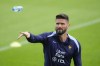 France's Olivier Giroud gestures during a training session in Paderborn, Germany, Tuesday, July 2, 2024, ahead of their quarterfinal soccer match against Portugal at the Euro 2024 soccer tournament. (AP Photo/Hassan Ammar)