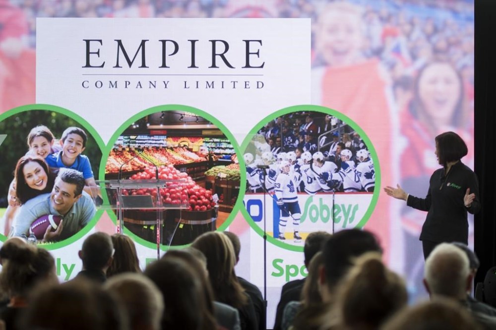 Empire Company Limited announces their Olympic Partnership at their Sobey's office in Mississauga, Ont. on October 7, 2019. THE CANADIAN PRESS/ Tijana Martin
