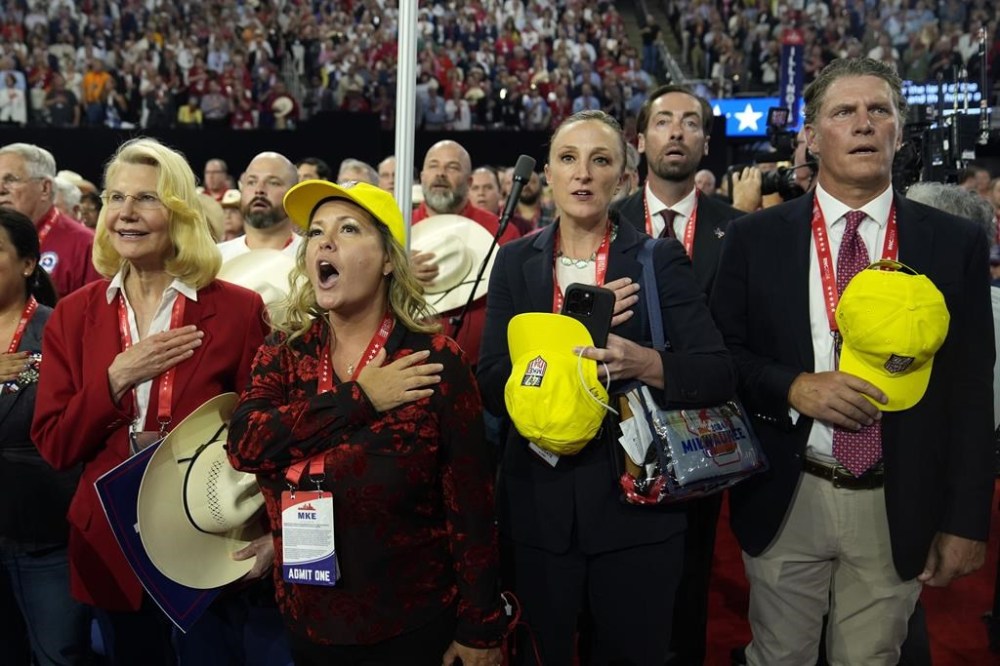 Texas delegates attend the first day of the Republican National Convention, Monday, July 15, 2024, in Milwaukee. THE CANADIAN PRESS/AP-Evan Vucci