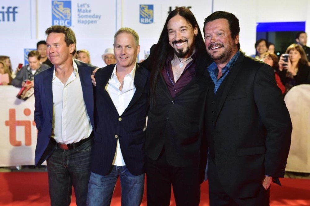 Members of The Tragically Hip, from left, Gord Sinclair, Johnny Fay, Rob Baker and Paul Langlois arrive on the red carpet for the movie
