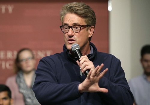 FILE - MSNBC “Morning Joe” host Joe Scarborough takes questions from the audience, Oct. 11, 2017, on the campus of Harvard University, in Cambridge, Mass. The four-hour morning news and talk show was pulled off the air Monday, July 15, 2024, in favor of a live news feed focused on covering the aftermath of Saturday's assassination attempt on former President Donald Trump. (AP Photo/Steven Senne, File)