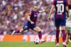 FILE - Barcelona's Lucy Bronze attempts a shot on the goal during the women's Champions League final soccer match between FC Barcelona and Olympique Lyonnais at the San Mames stadium in Bilbao, Spain, on May 25, 2024. Bronze joined Chelsea from Barcelona on Wednesday July 17, 2024 on a two-year deal. (AP Photo/Jose Breton, File)