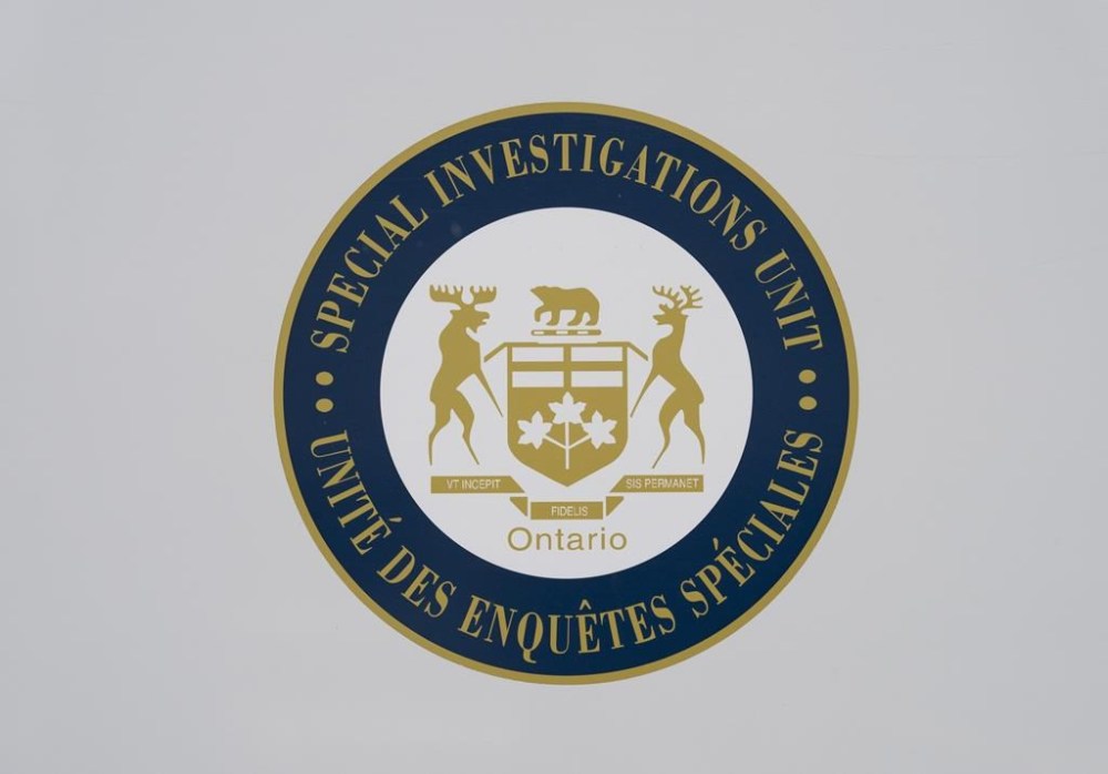 The logo of the Ontario Special Investigations Unit is pictured in Toronto on April 12, 2024. THE CANADIAN PRESS/Arlyn McAdorey