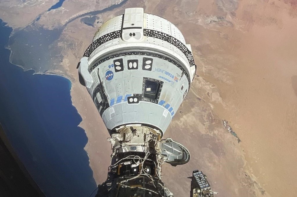 FILE - This photo provided by NASA shows the Starliner spacecraft docked to the Harmony module of the International Space Station, orbiting 262 miles above Egypt's Mediterranean coast, on June 13, 2024. (NASA via AP, File)