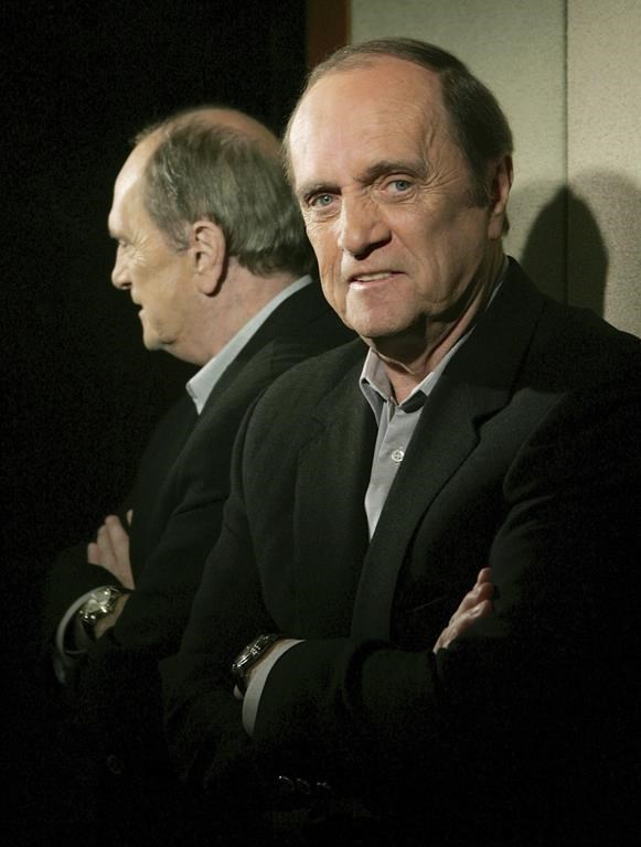 FILE - Comedian and actor Bob Newhart poses for a portrait on July 13, 2005, in Beverly Hills, Calif. Newhart, the deadpan master of sitcoms and telephone monologues, died in Los Angeles on Thursday, July 18, 2024. He was 94. (AP Photo/Chris Carlson, File)