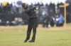 Tiger Woods of the United States plays a shot on the third hole during his opening round of the British Open Golf Championships at Royal Troon golf club in Troon, Scotland, Thursday, July 18, 2024. (AP Photo/Peter Morrison)
