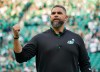 Saskatchewan Roughriders head coach Corey Mace gestures before CFL football action against the Toronto Argonauts in Regina, on July 4, 2024. THE CANADIAN PRESS/Heywood Yu