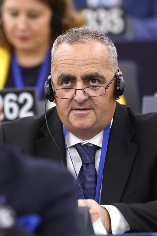 Member of European Parliament Fredis Beleris attends the opening plenary of the newly-elected European Parliament in Strasbourg, eastern France, Tuesday, July 16, 2024. (AP Photo/Jean-Francois Badias)