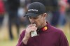 Justin Rose of England eats a snack as he walks the 12th fairway during his final round of the British Open Golf Championships at Royal Troon golf club in Troon, Scotland, Sunday, July 21, 2024. (AP Photo/Jon Super)