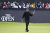 Xander Schauffele of the United States gestures to the stands as he walks from the 18th green following his final round of the British Open Golf Championships at Royal Troon golf club in Troon, Scotland, Sunday, July 21, 2024. (AP Photo/Jon Super)