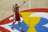 Canada forward Dillon Brooks (24) celebrates after the Basketball World Cup bronze medal game between the United States and Canada in Manila, Philippines, Sunday, Sept. 10, 2023. Canada's national men's basketball team wrapped up pre-Olympic play against Puerto Rico on Sunday in Orleans, France. THE CANADIAN PRES/AP/Aaron Favila