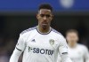 FILE - Leeds United's Junior Firpo vies for the ball with Chelsea's Raheem Sterling, during the English Premier League soccer match between Chelsea and Leeds United at at the Stamford Bridge stadium in London, Saturday, March 4, 2023. (AP Photo/David Cliff, File)