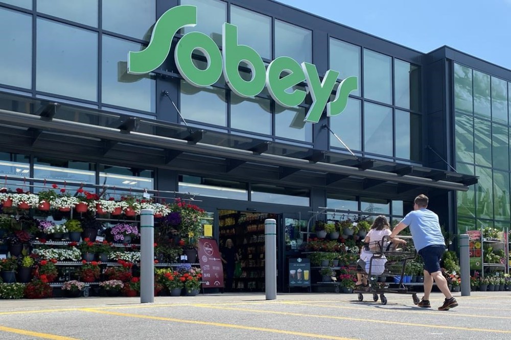 The Nova Scotia government has announced the Nova Scotia Loyal program will offer incentives for consumers to buy local at Sobeys Inc. and the Nova Scotia Liquor Corporation only. A west-end Toronto Sobeys grocery store, is shown in this Sunday, June 26, 2023 file photo. THE CANADIAN PRESS/Graeme Roy