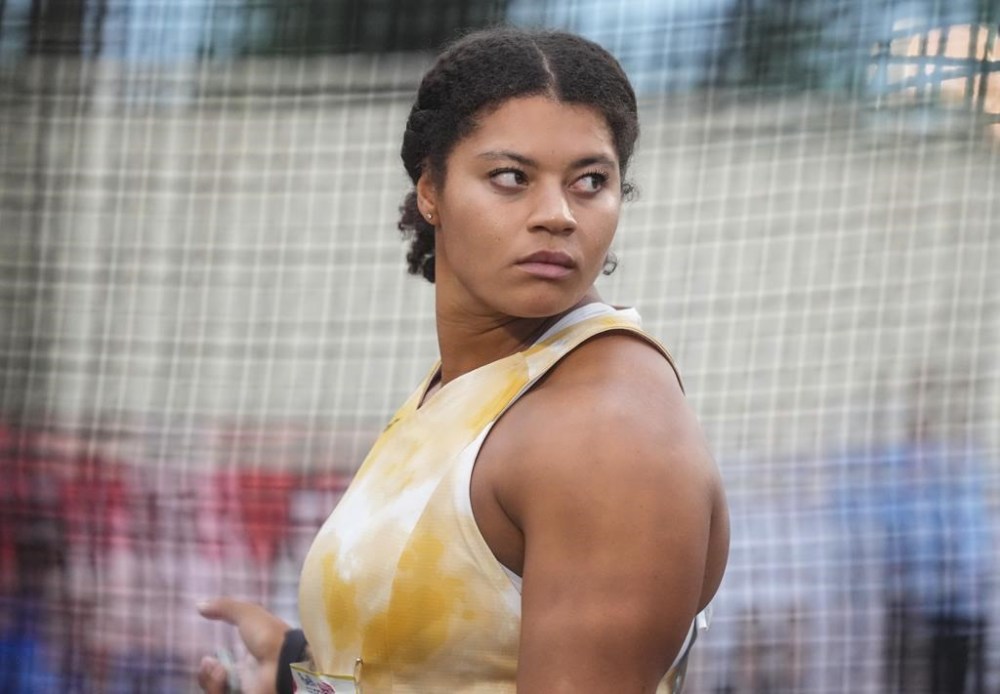 Camryn Rogers from Richmond, B.C. competes for the win in the hammer throw at the Canadian Track and Field Olympic trials in Montreal, Wednesday, June 26, 2024. Canada's team is poised for a banner Olympic Games in Paris despite safe-sport and financial turmoil since a record performance in Tokyo. THE CANADIAN PRESS/Christinne Muschi