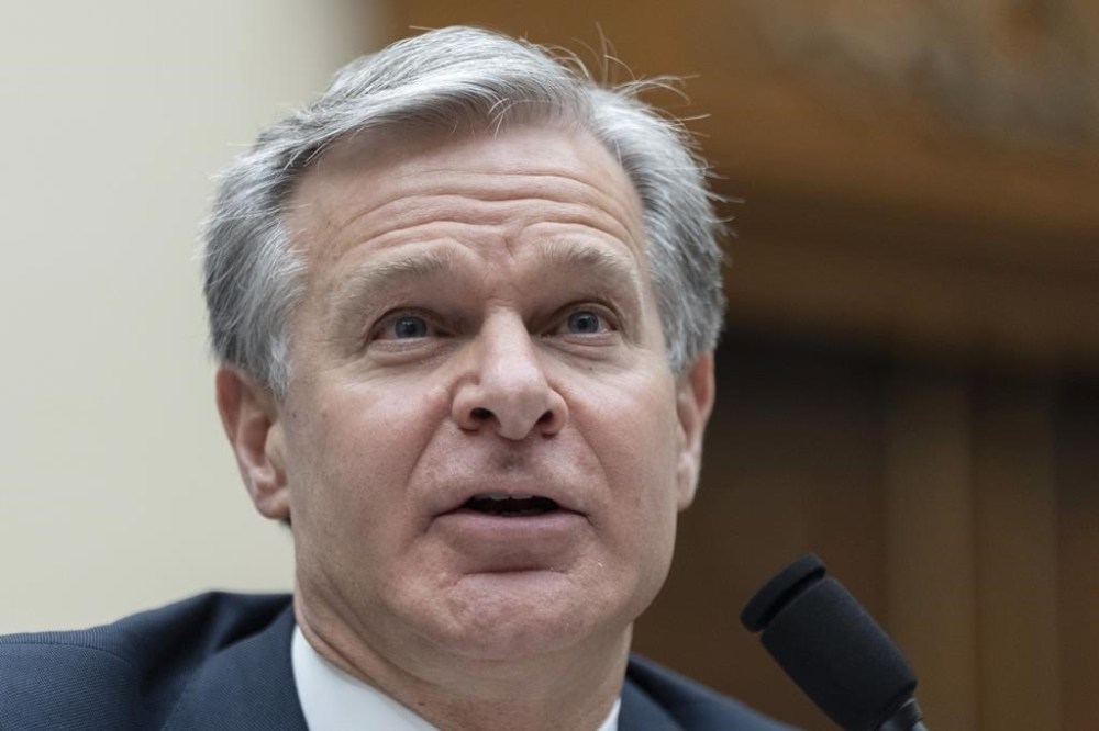 FBI Director Christopher Wray testifies before a House committee about the shooting July 13 at a campaign rally in Butler, Pennsylvania, Wednesday, July 24, 2024, on Capitol Hill. Wray said that the FBI will