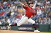 Cleveland Guardians starting pitcher Tanner Bibee delivers during the first inning of a baseball game against the Detroit Tigers, Wednesday, July 24, 2024, in Cleveland. (AP Photo/Nick Cammett)
