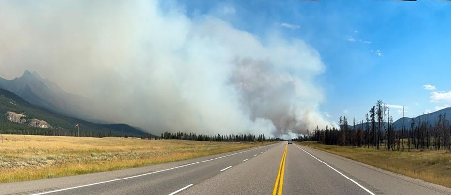 A wildfire burns near Jasper, Alta. in this Wednesday, July 24, 2024 handout photo from the Jasper National Park Facebook page. THE CANADIAN PRESS/HO, Facebook, Jasper National Park *MANDATORY CREDIT*