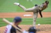 San Diego Padres starting pitcher Dylan Cease throws during the seventh inning of a no-hitter baseball game against the Washington Nationals, Thursday, July 25, 2024, in Washington. (AP Photo/John McDonnell)