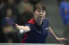 FILE - Chile's Zeng Zhigying returns the ball during a table tennis women's singles round of sixteen match against Lily Ann Zhang of the United States at the Pan American Games in Santiago, Chile, Oct. 31, 2023. (AP Photo/Dolores Ochoa, File)