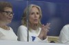 First lady Jill Biden watches a match during a women's Water Polo Group B preliminary match between USA and Greece at the 2024 Summer Olympics, Saturday, July 27, 2024, in Saint-Denis, France. (AP Photo/Luca Bruno)