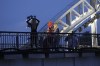 Drag queen Piche prepares to perform, at the Debilly Bridge in Paris, during the opening ceremony of the 2024 Summer Olympics, Friday, July 26, 2024. (AP Photo/Tsvangirayi Mukwazhi)